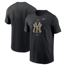 Adult Men's New York Yankees Camo Logo baseball T-shirt - Black