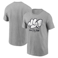 Adult Men's New York Yankees Graffiti Art Local Team baseball T-shirt - Heathered Gray