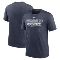 Adult Men's New York Yankees Home Spin Tri-Blend baseball T-shirt - Heather Navy