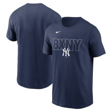 Adult Men's New York Yankees Wordmark Local Team baseball T-shirt - Navy