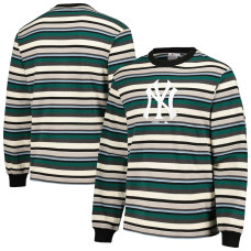 Adult Men's New York Yankees PLEASURES Ballpark Long Sleeve baseball T-shirt - Cream/Green