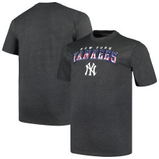 Adult Men's New York Yankees Profile Big & Tall American baseball T-shirt - Heather Charcoal