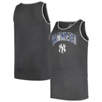 Adult Men's New York Yankees Profile Big & Tall Arch Over Logo Tank Top - Heather Charcoal