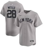 Men's Austin Wells #28 New York Yankees Away Jersey - Gray Limited