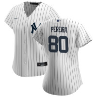 Women's Everson Pereira #80 New York Yankees Home Jersey - White Replica Women's Everson Pereira #80 New York Yankees Home Jersey - White Replica
