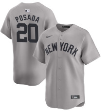Men's Jorge Posada #20 New York Yankees Away Retired Player Jersey - Gray Limited