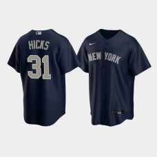 Mens New York Yankees Aaron Hicks Replica Alternate Navy Jersey