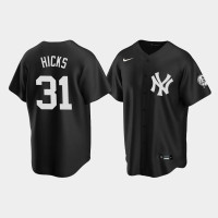Mens New York Yankees Aaron Hicks Replica Fashion Black Jersey Mens New York Yankees Aaron Hicks Replica Fashion Black Jersey