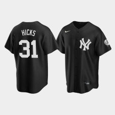 Mens New York Yankees Aaron Hicks Replica Fashion Black Jersey