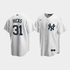 Mens New York Yankees Aaron Hicks Replica Home White Jersey