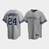 Mens New York Yankees Gary Sanchez Replica Road Gray Jersey