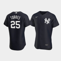 Mens New York Yankees Gleyber Torres Authentic Alternate Black Jersey