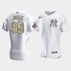 Mens New York Yankees #99 Aaron Judge White 2009 World Series Champions Nike Jersey