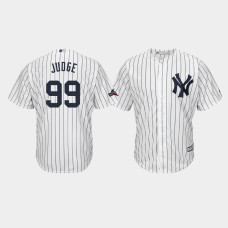 New York Yankees Mens #99 Aaron Judge 2019 Postseason White Official Cool Base Jersey New York Yankees Mens #99 Aaron Judge 2019 Postseason White Official Cool Base Jersey