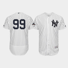 Mens New York Yankees #99 Aaron Judge White 2019 Postseason Authentic Flex Base Jersey