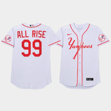 Mens New York Yankees #99 Aaron Judge 2021 MLB Players Weekend Nickname White Jersey