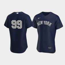 Mens New York Yankees #99 Aaron Judge Navy Authentic 2020 Alternate Jersey