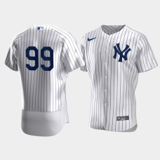 Mens New York Yankees #99 Aaron Judge White Authentic Nike Jersey