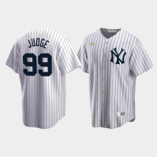 Mens New York Yankees #99 Aaron Judge Cooperstown Collection Home Nike White Jersey