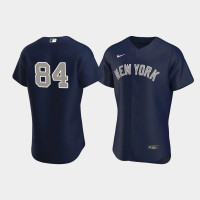 Mens New York Yankees #84 Albert Abreu Navy Authentic Alternate Jersey