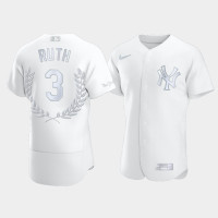Mens New York Yankees Babe Ruth #3 White Award Collection Retired Jersey Mens New York Yankees Babe Ruth #3 White Award Collection Retired Jersey