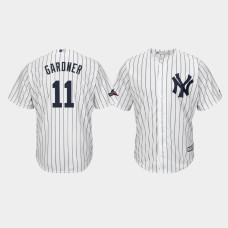 New York Yankees Mens #11 Brett Gardner 2019 Postseason White Official Cool Base Jersey