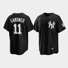 New York Yankees Brett Gardner Black 2021 All Black Fashion Replica Jersey