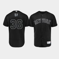 Mens New York Yankees Authentic #36 Breyvic Valera 2019 Players' Weekend Black BV Jersey