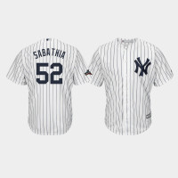 New York Yankees Mens #52 C.C. Sabathia 2019 Postseason White Official Cool Base Jersey New York Yankees Mens #52 C.C. Sabathia 2019 Postseason White Official Cool Base Jersey