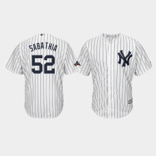 New York Yankees Mens #52 C.C. Sabathia 2019 Postseason White Official Cool Base Jersey