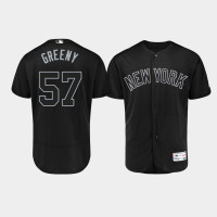 Mens New York Yankees Authentic #57 Chad Green 2019 Players' Weekend Black Greeny Jersey