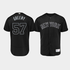 Mens New York Yankees Authentic #57 Chad Green 2019 Players' Weekend Black Greeny Jersey