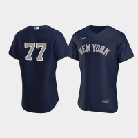 Mens New York Yankees #77 Clint Frazier Navy Authentic 2020 Alternate Jersey