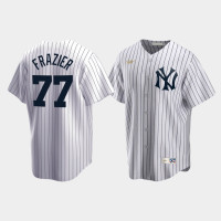 Mens New York Yankees #77 Clint Frazier Cooperstown Collection Home Nike White Jersey Mens New York Yankees #77 Clint Frazier Cooperstown Collection Home Nike White Jersey