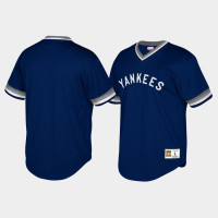 New York Yankees Cooperstown Collection Mesh Wordmark V-Neck Navy Big & Tall Jersey Mens