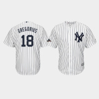 New York Yankees Mens #18 Didi Gregorius 2019 Postseason White Official Cool Base Jersey