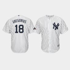 New York Yankees Mens #18 Didi Gregorius 2019 Postseason White Official Cool Base Jersey