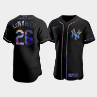 Mens New York Yankees #26 DJ LeMahieu Black Authentic Golden Edition Holographic Jersey