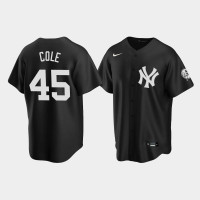 Mens New York Yankees #45 Gerrit Cole Black 2020 Replica Fashion Jersey