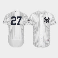 Mens New York Yankees #27 Giancarlo Stanton White 2019 Postseason Authentic Flex Base Jersey