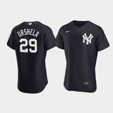 Mens New York Yankees #29 Gio Urshela Navy Authentic Team Logo Alternate Jersey