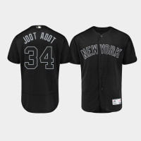 Mens New York Yankees Authentic #34 J.A. Happ 2019 Players' Weekend Black Jdot Adot Jersey