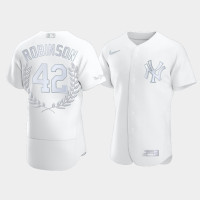 Mens New York Yankees Jackie Robinson #42 White Award Collection Retired Jersey Mens New York Yankees Jackie Robinson #42 White Award Collection Retired Jersey