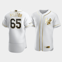 Mens New York Yankees James Paxton #65 White Golden Edition Authentic Jersey