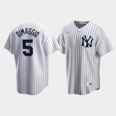 Mens New York Yankees #5 Joe DiMaggio Cooperstown Collection Home White Jersey