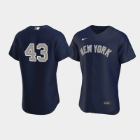 Mens New York Yankees #43 Jonathan Loaisiga Navy Authentic Alternate Jersey