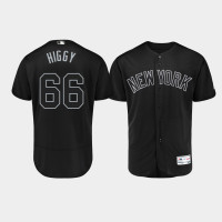 Mens New York Yankees Authentic #66 Kyle Higashioka 2019 Players' Weekend Black Higgy Jersey