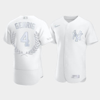 Mens New York Yankees Lou Gehrig #4 White Award Collection Retired Jersey Mens New York Yankees Lou Gehrig #4 White Award Collection Retired Jersey