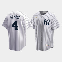 Mens New York Yankees #4 Lou Gehrig Cooperstown Collection Home Nike White Jersey Mens New York Yankees #4 Lou Gehrig Cooperstown Collection Home Nike White Jersey