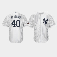 New York Yankees Mens #40 Luis Severino 2019 Postseason White Official Cool Base Jersey New York Yankees Mens #40 Luis Severino 2019 Postseason White Official Cool Base Jersey